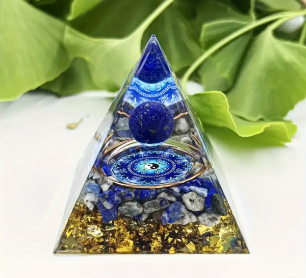 Lapis Lazuli & Bakır Alaşımlı Orgone Enerji Piramidi - Görsel 2