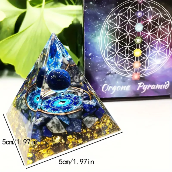 Lapis Lazuli & Bakır Alaşımlı Orgone Enerji Piramidi - Görsel 3