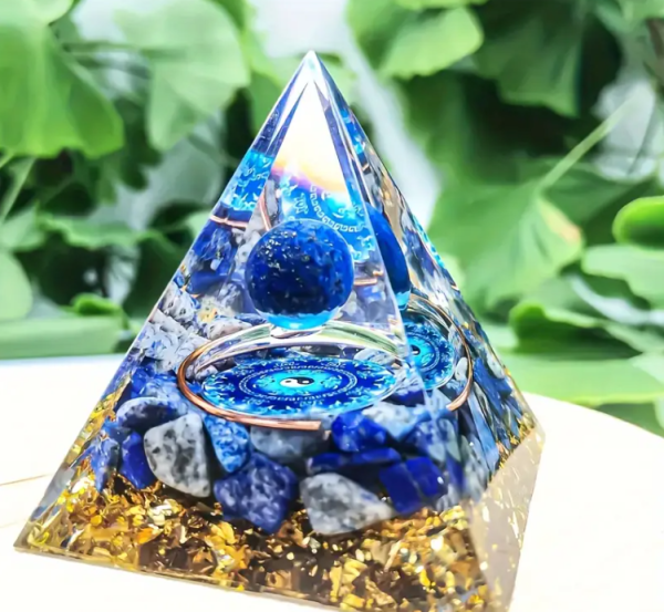 Lapis Lazuli & Bakır Alaşımlı Orgone Enerji Piramidi