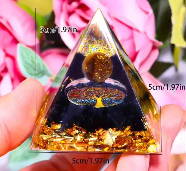 Orgone Enerji Piramidi – Kaplan Gözü & Obsidyen Taşı - Görsel 5